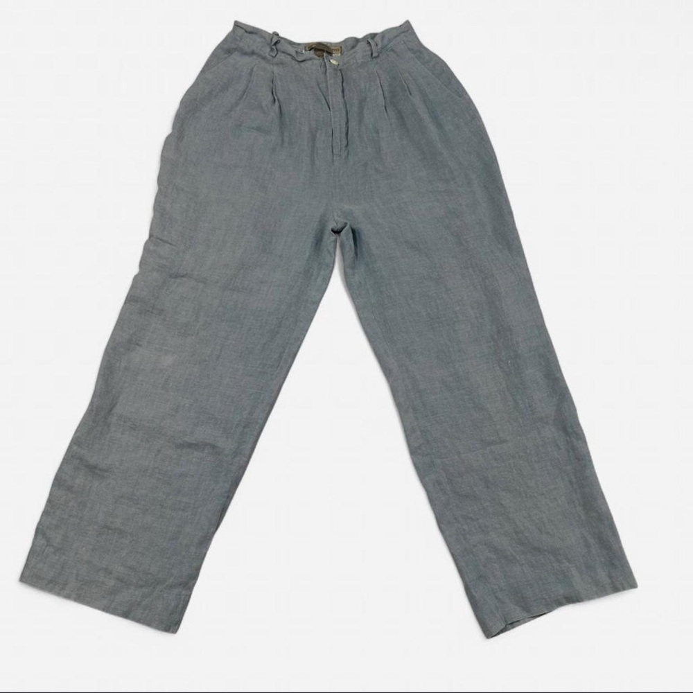 100%Linen Trousers Wide-Leg Breathable, Comfortable Beach Coastal Fisherman Core